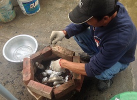 イモ掘りの後は焼きたての焼きイモ試食つき！